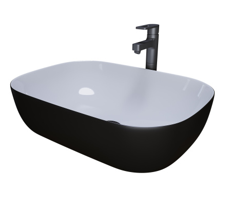 Раковина накладная (46х32) Grossman Color GR-4041BW, черный